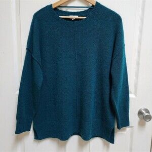 Westbound Sweater Womens M Teal Wool Blend Tunic Oversized Crew Long Sleeve Soft